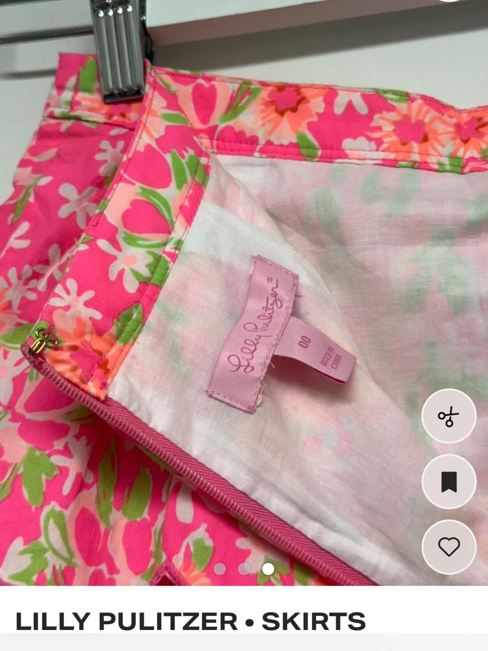 Lilly Pulitzer Pink Floral Scalloped Peplum Midi Skirt
